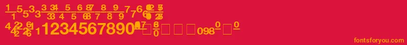 Шрифт ContextFractionsSsiFractionsBold – оранжевые шрифты на красном фоне