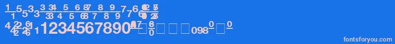 Czcionka ContextFractionsSsiFractionsBold – różowe czcionki na niebieskim tle