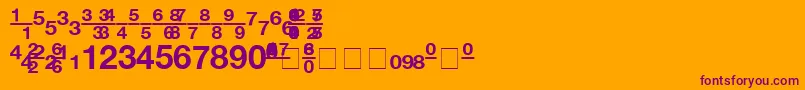 Więcej informacji o czcionce ContextFractionsSsiFractionsBold Czcionka ContextFractionsSsiFractionsBold – fioletowe czcionki na pomarańczowym tle