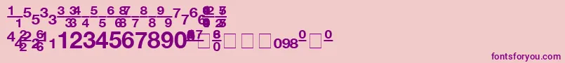 Czcionka ContextFractionsSsiFractionsBold – fioletowe czcionki na różowym tle
