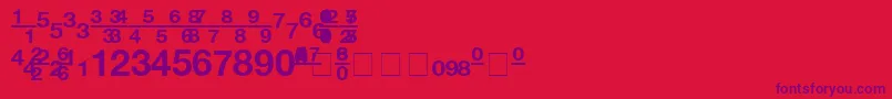 Czcionka ContextFractionsSsiFractionsBold – fioletowe czcionki na czerwonym tle
