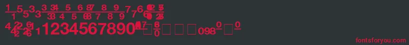 ContextFractionsSsiFractionsBold Font – Red Fonts on Black Background