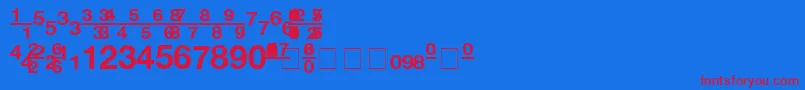 Fonte ContextFractionsSsiFractionsBold – fontes vermelhas em um fundo azul