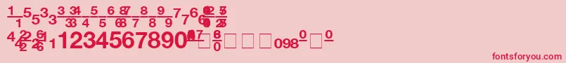 ContextFractionsSsiFractionsBold Font – Red Fonts on Pink Background