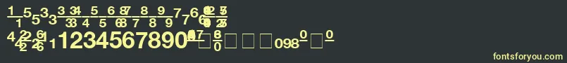 Czcionka ContextFractionsSsiFractionsBold – żółte czcionki na czarnym tle