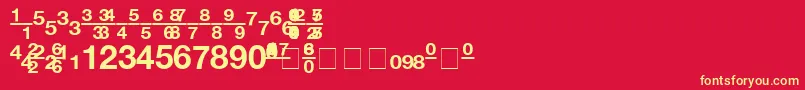 ContextFractionsSsiFractionsBold Font – Yellow Fonts on Red Background