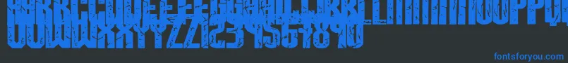 Breaksteel-Schriftart – Blaue Schriften auf schwarzem Hintergrund