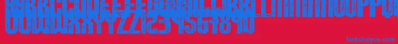 Breaksteel Font – Blue Fonts on Red Background