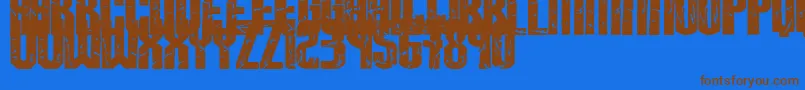 Breaksteel Font – Brown Fonts on Blue Background