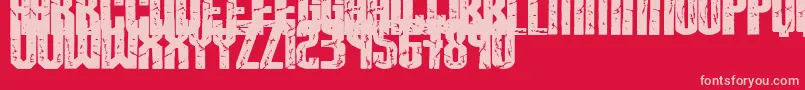 Breaksteel Font – Pink Fonts on Red Background