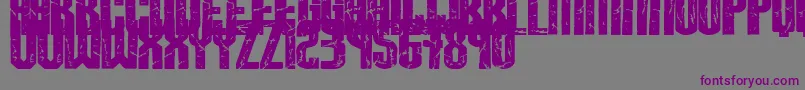 フォントBreaksteel – 紫色のフォント、灰色の背景