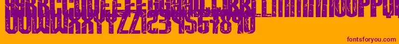 Breaksteel-Schriftart – Violette Schriften auf orangefarbenem Hintergrund