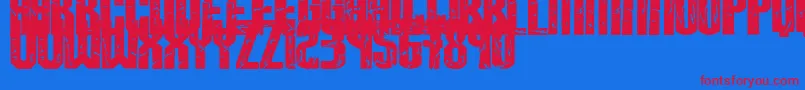 Breaksteel Font – Red Fonts on Blue Background