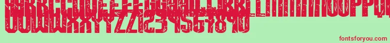 Fonte Breaksteel – fontes vermelhas em um fundo verde