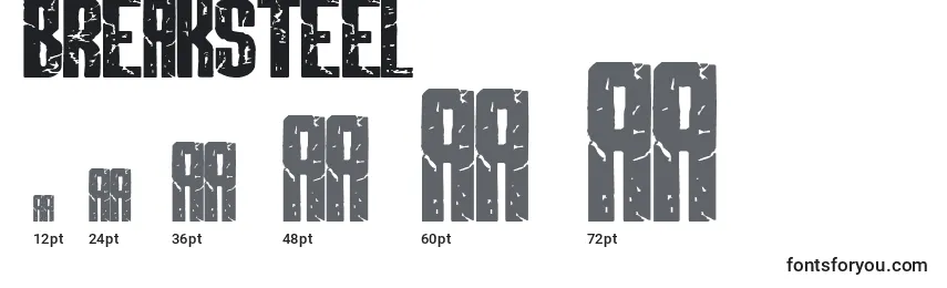 Breaksteel Font Sizes