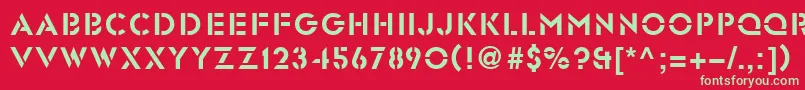 フォントGlasten – 赤い背景に緑の文字