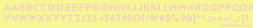 Glasten Font – Pink Fonts on Yellow Background