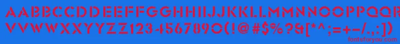 Glasten Font – Red Fonts on Blue Background