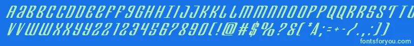 Departmenthtitleital Font – Green Fonts on Blue Background