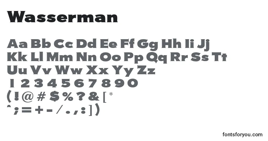 Wasserman-fontti – aakkoset, numerot, erikoismerkit