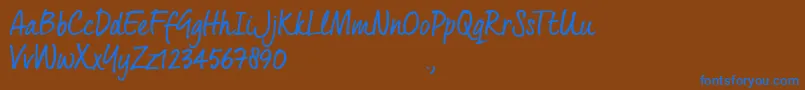 QuintusRTrial Font – Blue Fonts on Brown Background