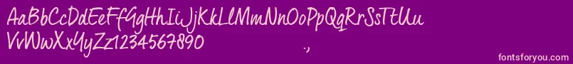 QuintusRTrial Font – Pink Fonts on Purple Background