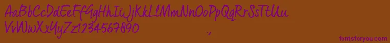 QuintusRTrial Font – Purple Fonts on Brown Background