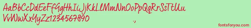 QuintusRTrial Font – Red Fonts on Green Background