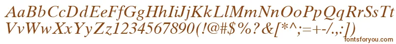 フォントTimesTenLtItalic – 白い背景に茶色のフォント