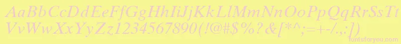 フォントTimesTenLtItalic – ピンクのフォント、黄色の背景