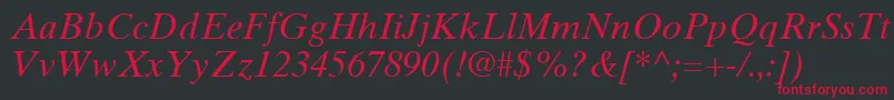 TimesTenLtItalic Font – Red Fonts on Black Background