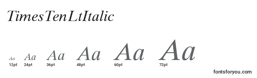Размеры шрифта TimesTenLtItalic