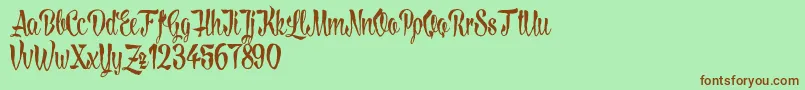 LovelymadnessDemoversion Font – Brown Fonts on Green Background