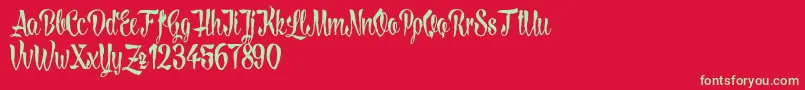 LovelymadnessDemoversion Font – Green Fonts on Red Background