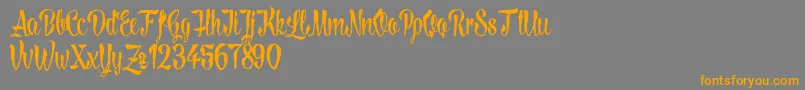 Weitere Informationen zur LovelymadnessDemoversion-Schriftart LovelymadnessDemoversion-Schriftart – Orangefarbene Schriften auf grauem Hintergrund