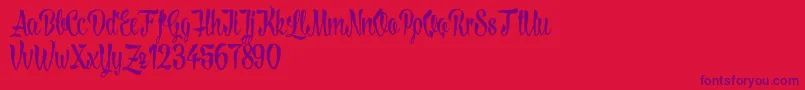 LovelymadnessDemoversion Font – Purple Fonts on Red Background