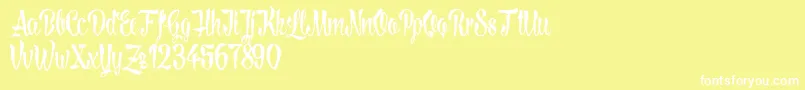 LovelymadnessDemoversion Font – White Fonts on Yellow Background