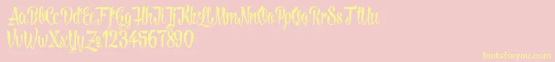 LovelymadnessDemoversion Font – Yellow Fonts on Pink Background