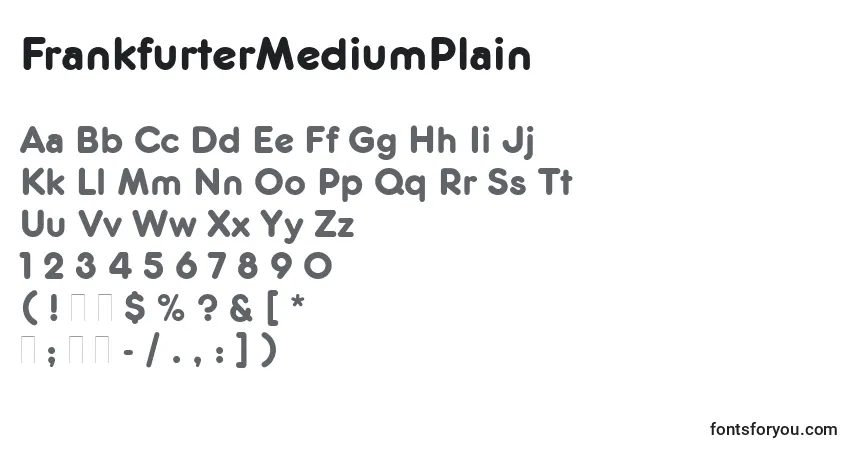 FrankfurterMediumPlain-fontti – aakkoset, numerot, erikoismerkit