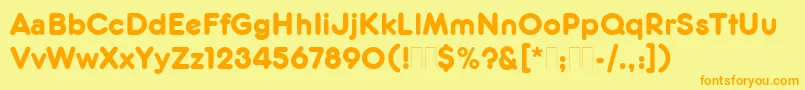 FrankfurterMediumPlain Font – Orange Fonts on Yellow Background