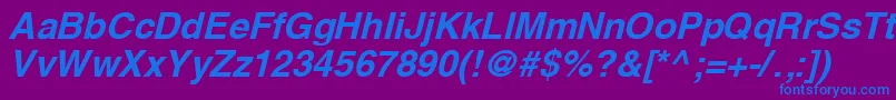 Шрифт Yoxallbi – синие шрифты на фиолетовом фоне