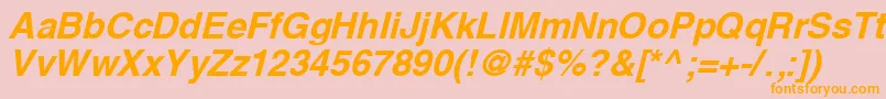 フォントYoxallbi – オレンジの文字がピンクの背景にあります。