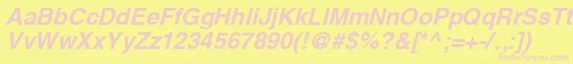 Yoxallbi Font – Pink Fonts on Yellow Background