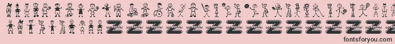 BoyCharacters Font – Black Fonts on Pink Background