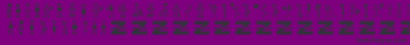 フォントBoyCharacters – 紫の背景に黒い文字