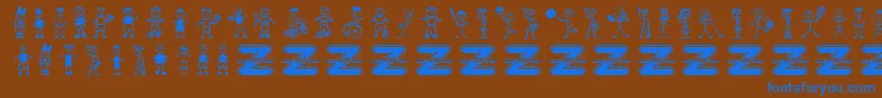 BoyCharacters Font – Blue Fonts on Brown Background