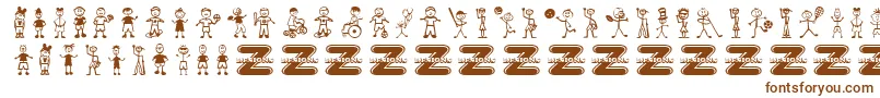 BoyCharacters Font – Brown Fonts on White Background