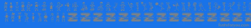 BoyCharacters Font – Gray Fonts on Blue Background