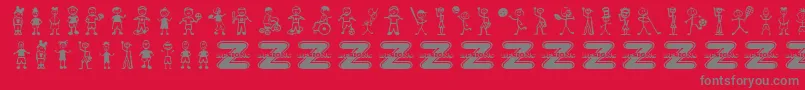 BoyCharacters Font – Gray Fonts on Red Background