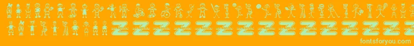 BoyCharacters Font – Green Fonts on Orange Background